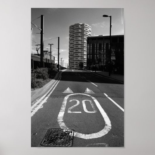 1 Croydon, London UK 8" x 12". Afdrukken Poster (Voorkant)