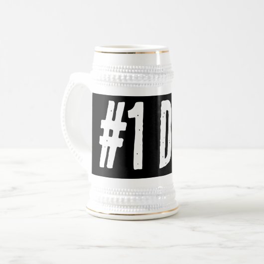 #1 DAD  bierstein cadeau voor Vaderdag Bierpul (Voorkant links)