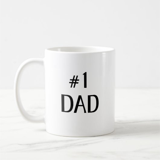 #1 Dad Bold Minimalist Text Art Koffiemok (Links)