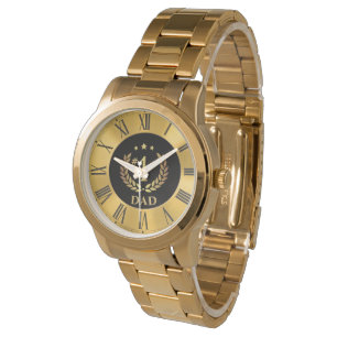 #1 DAD Gold Roman Numerieke herdenking Horloge