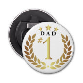#1 DAD Gold Vaderdag Button Flesopener (Voorkant)