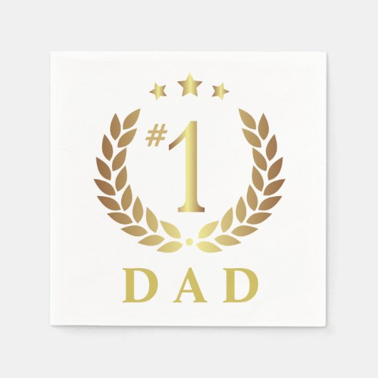 #1 DAD Gold Vaderdag Servet (Voorkant)