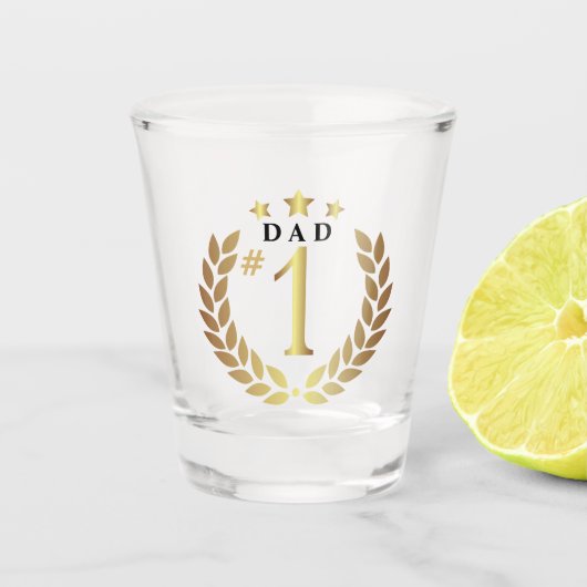 #1 DAD Gold Vaderdag Shot Glas (Voorkant)
