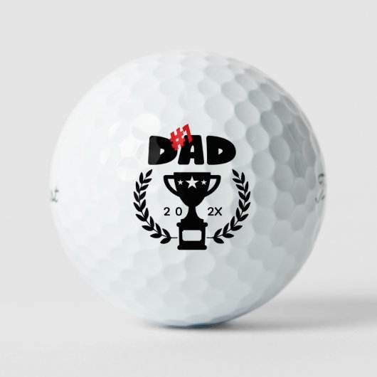 #1 Dad Golf Balls - World's Best Custom Gift Golfballen (Voorkant)