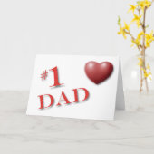 #1 DAD Heart Fathers Dag Kaart (Gele Bloem)
