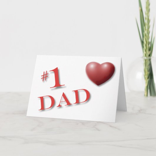 #1 DAD Heart Fathers Dag Kaart (Voorkant)