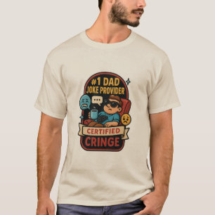 #1 Dad Joke Provider Gecertificeerd Cringe T-shirt