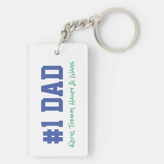#1 DAD Kinder namen Vaderdag Fun Sleutelhanger (achterkant)