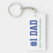 #1 DAD Kinder namen Vaderdag Fun Sleutelhanger (Voorkant)