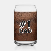 #1 Dad Leather-look Blikvorm Glas (Voorkant)