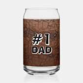 #1 Dad Leather-look Blikvorm Glas (Achterkant)