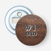 #1 Dad Leather-look Button Flesopener (Voorkant)