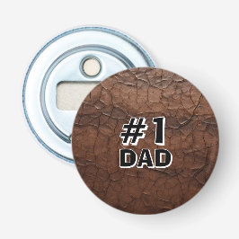 #1 Dad Leather-look Button Flesopener