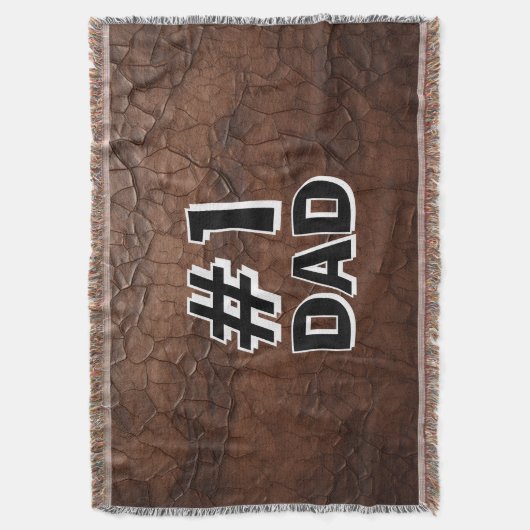 #1 Dad Leather-look Deken (Voorkant Verticaal)