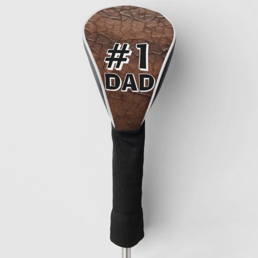 #1 Dad Leather-look Golfheadcover (Voorkant)