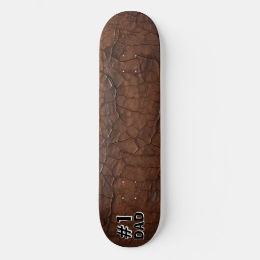#1 Dad Leather-look Persoonlijk Skateboard (Voorkant)
