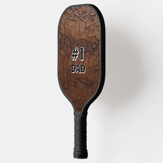 #1 Dad Leather-look Pickleball Paddle (Links)