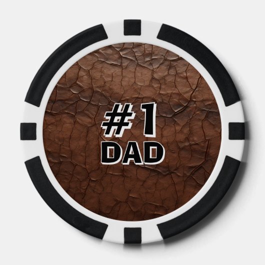 #1 Dad Leather-look Poker Chips (Voorkant)