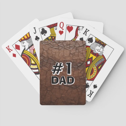 #1 Dad Leather-look Pokerkaarten (Achterkant)