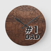 #1 Dad Leather-look Ronde Klok (Voorkant)