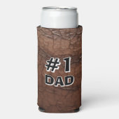 #1 Dad Leather-look Seltzer Blikjeskoeler (Seltzer Voorkant)