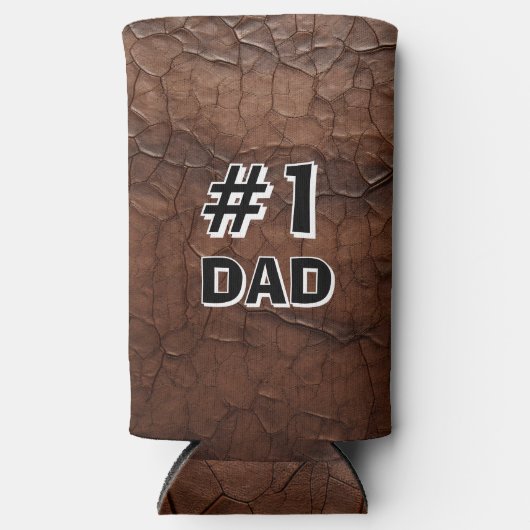 #1 Dad Leather-look Seltzer Blikjeskoeler (Voorkant)