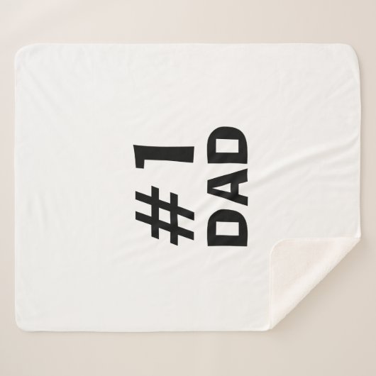 #1 Dad Leather-look Sherpa Deken (Voorkant (horizontaal))