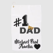 #1 Dad Love Personalized Golf Towel Golfhanddoek (Voorkant)