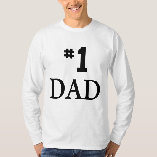 #1 DAD, nummer één vader, Vaderdag T-shirt (Voorkant)