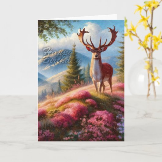 1 deer kaart (Gele Bloem)