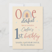 1-dertiende verjaardag, Boho-regenboogverjaardag Kaart (Voorkant)