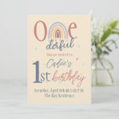 1-dertiende verjaardag, Boho-regenboogverjaardag Kaart (Staand voorkant)