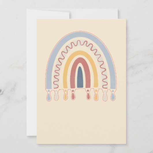 1-dertiende verjaardag, Boho-regenboogverjaardag Kaart (Achterkant)