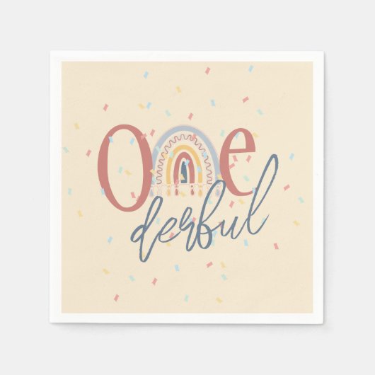 1-dertiende verjaardag, Boho-regenboogverjaardag Servet (Voorkant)