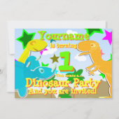 1 dinosaurus Birthday Party nodigt uit Kaart (Voorkant)