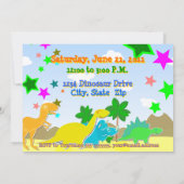 1 dinosaurus Birthday Party nodigt uit Kaart (Achterkant)