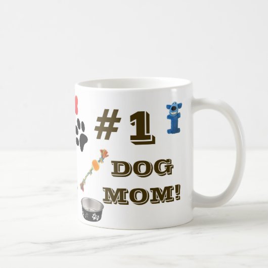 #1 Dog mama met Speelgoed grafische koffie Mok (Rechts)