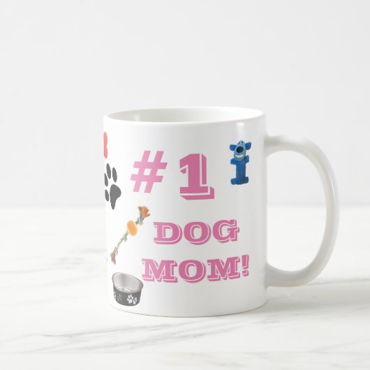 #1 Dog mama met Speelgoed grafische koffie Mok (Rechts)