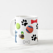 #1 Dog oma met Speelgoed grafische koffie Mok (Voorkant links)