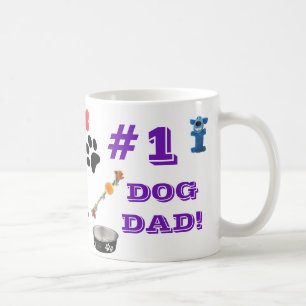 #1 Dog Pa met Speelgoed grafische koffie Mok
