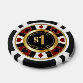 $1 Dollar Casino Poker Chip Las Vegas - Rood / Gou (Enkel)