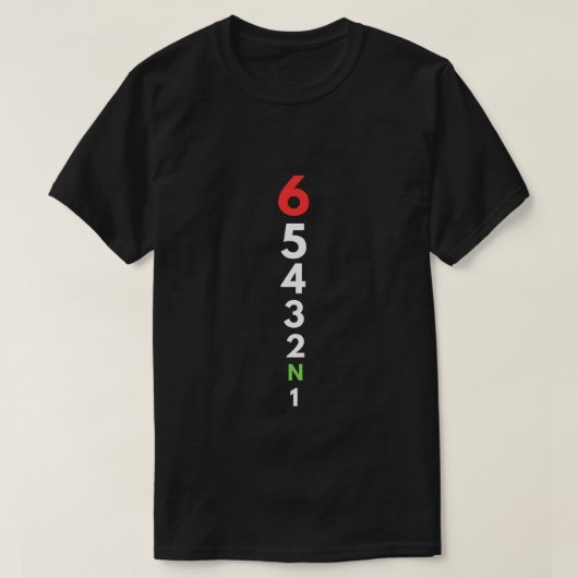 1 Down 5 up motorfiets shift patroon T-shirt (Design voorkant)