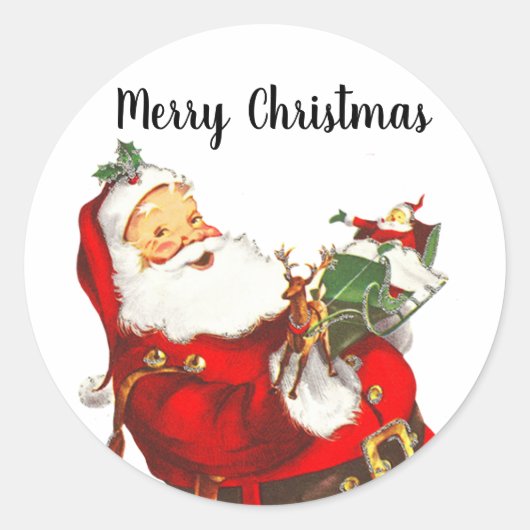 1 dozijn Vintage Santa Enveloppe Zegellak Sticker (Voorkant)