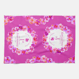 1 ^ e huwelijksfeestdag roze paniekbloem theedoek