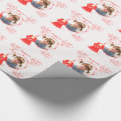 1 e-kerstengelse aangepaste foto cadeaupapier (Hoek)