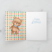 1 e verjaardag schattige blauwe ballon jongetkaart kaart (Binnen)