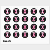 1 Een jaar gratis overlevende borstkanker bewustzi Ronde Sticker (Vel)