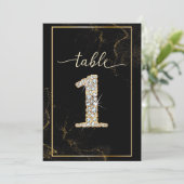 1 Elegante diamant afdrukbare tafel nummers Kaart (Staand voorkant)
