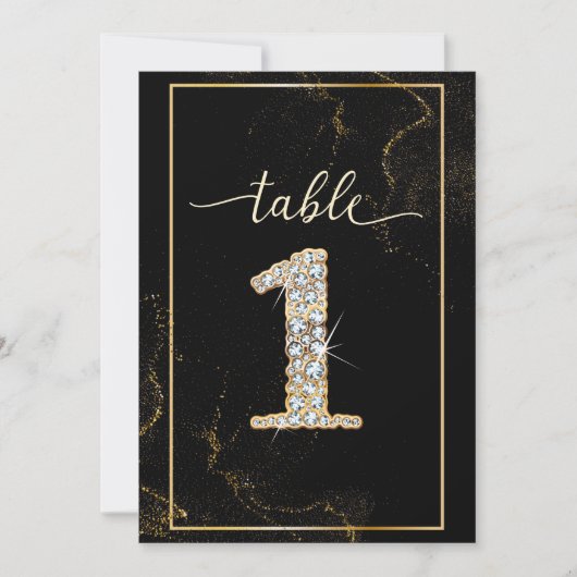 1 Elegante Diamant Afdrukbare Tafelnummers (Voorkant)