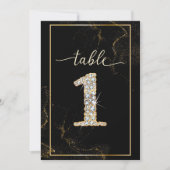 1 Elegante Diamanten Afdrukbare Tafel Nummers Kaart (Voorkant)